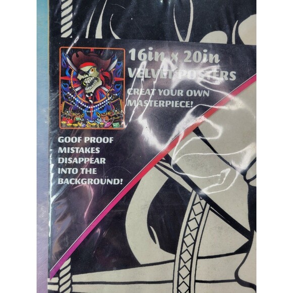 Velvet Coloring Poster Pirate Treasure 2010 NOS Rare 16" x 20" - Picture 4 of 12